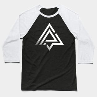 Geometric white-gray triangle Baseball T-Shirt